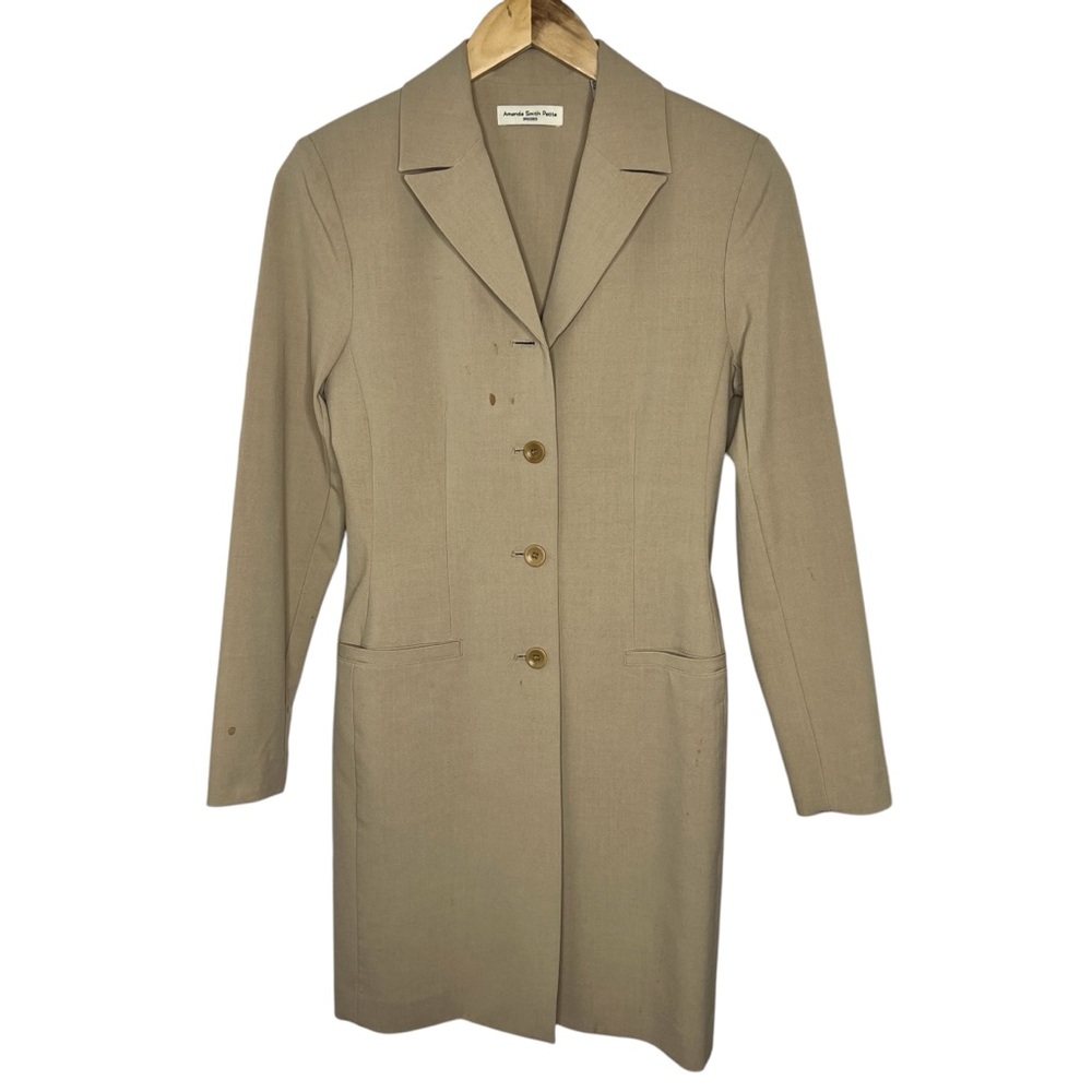 Khaki Tan Blazer Dress Size 4P - Picture 1 of 4